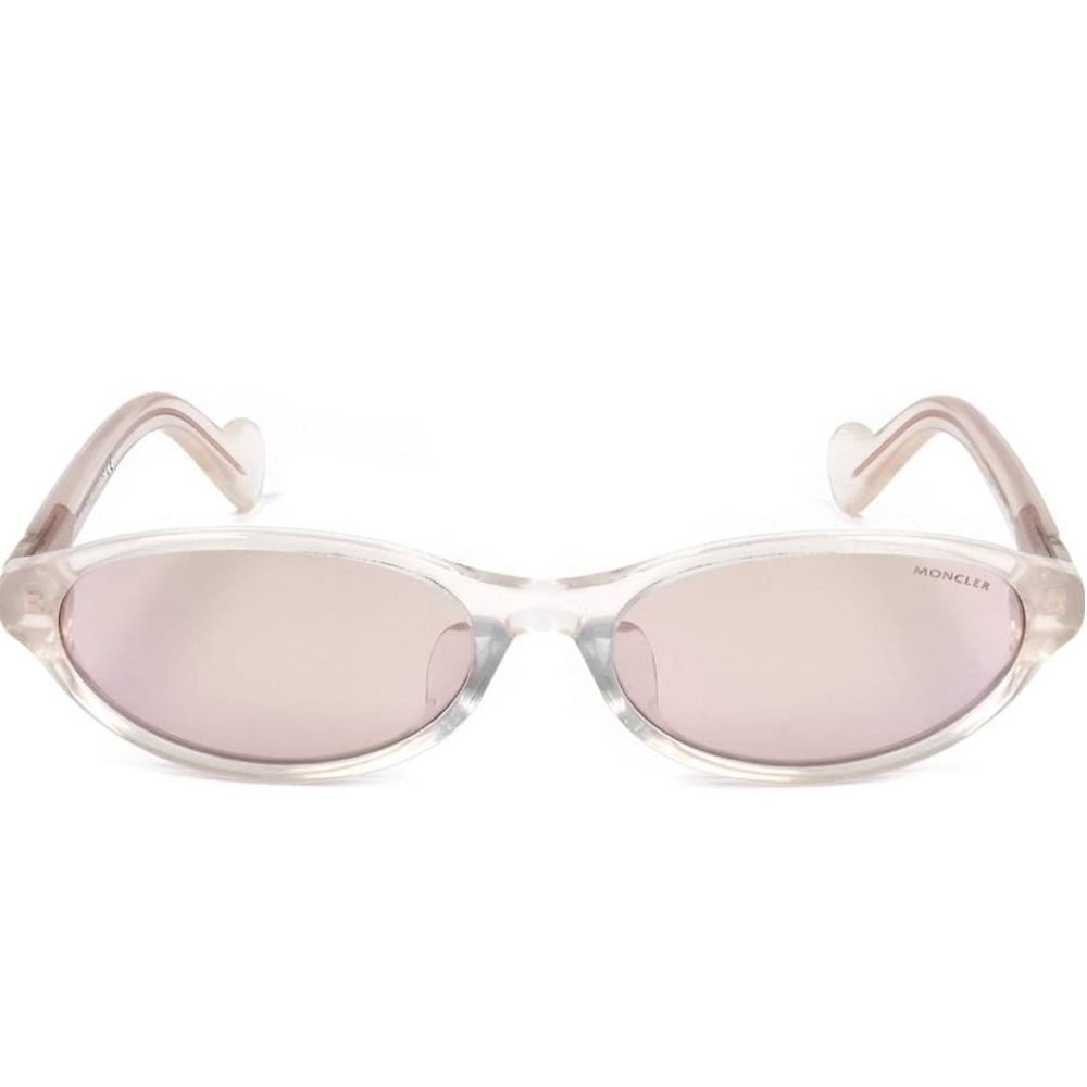 Sunglasses Moncler ML 0117 - 25G Ivory/Brown Mirror, Oval